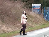 Amateur voyeur filming naked girl