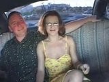 Mature couple fucking in taxi